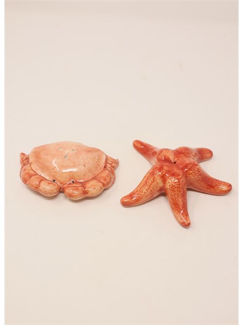 sale e pepe a forma di granchio e stella marina L'Oasi ceramiche | SALEPEPEGRANCHIOSTELLAROSSO